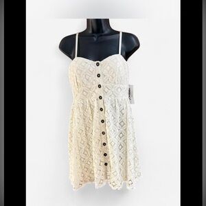 Trixxi Womens Lace Overlay Mini Dress NWT Size Med White Fairygrunge Y2K 2000s